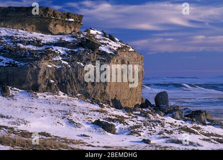 Butte cliff along Daemonelix Trail, Agate Fossil Beds National Monument, Nebraska Stock Photo