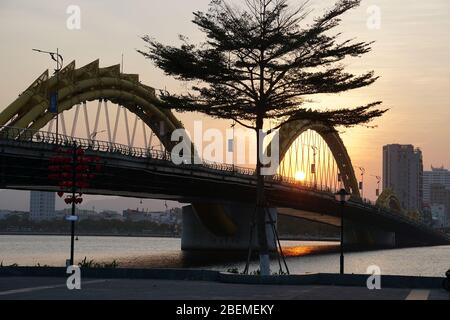 famous dragon bridge in da nang in vietnam Stock Photo