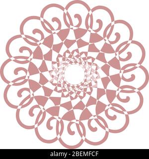Circular geometric element(s), rotating radiating shapes on white. Stock Vector