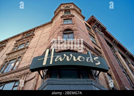 Regency Architecture Neoclassical Harrods Department Store 87-135 Brompton Rd, Knightsbridge, London SW1X 7XL by Charles William Stephens Stock Photo