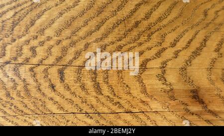 Beautiful oak wood texture with wavy annual rings. Abstract background with oak wood texture. Stock Photo