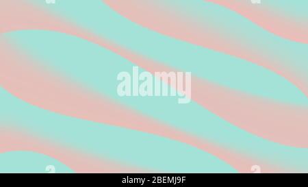 Gradient abstract turquoise background with coral waves. Original background for advertising banner, instagram post, sale advertisement. Stock Photo