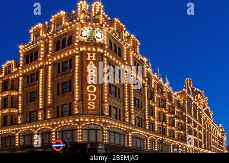 Regency Architecture Neoclassical Harrods Department Store 87-135 Brompton Rd, Knightsbridge, London SW1X 7XL by Charles William Stephens Stock Photo