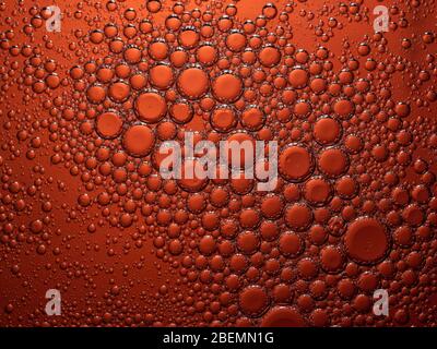 Abstract bubble background in red. Slightly blurred and selective focus.