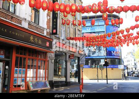Deserted Chinatown during the coronavirus pandemic lockdown, in central London, UK Stock Photo