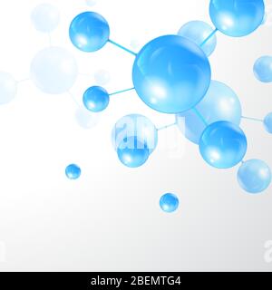 Futuristic background with molecules blue Vector eps10 Stock Vector