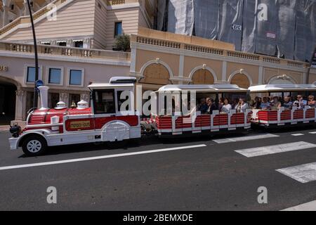 Tourist sightseeing road train, Monte Carlo, Principality of Monaco Stock Photo - Alamy