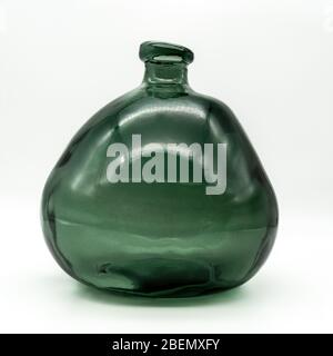 Green Shapeless Handmade Glass Vase close up View Stock Photo
