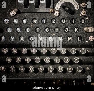 German WWII Enigma Code Machine Keyboard At Discovery Museum Newcastle ...