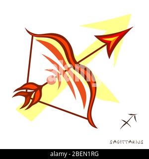 Sagittarius zodiac sign, horoscope symbol, vector illustration Stock Vector