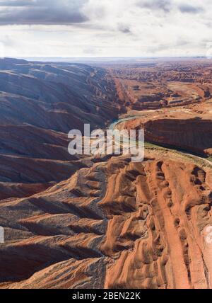 The Raplee Anticline, unique Geology aerial in southern Utah Stock Photo