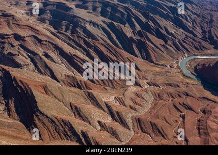 The Raplee Anticline, unique Geology aerial in southern Utah Stock Photo