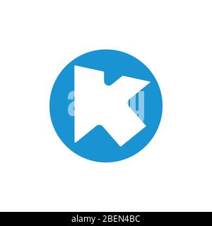 letter k click arrow geometric logo vector Stock Vector