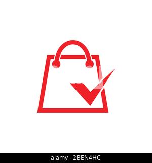 shopping bag check mark list symbol decoration vector Stock Vector
