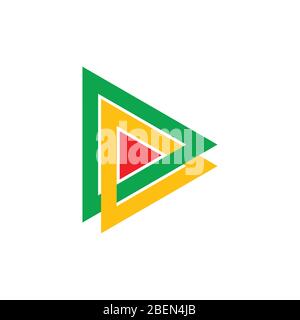 letter dd linked triangle colorful logo vector Stock Vector