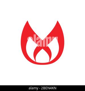 letter m curves flame design logo vector Stock Vector