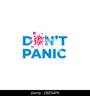 text don't panic corona virus pandemic symbol vector Stock Vector