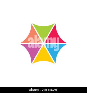 colorful arrow geometric swirl triangle logo vector Stock Vector