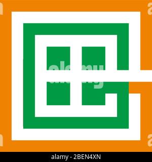 letter gg square colorful window geometric line clear logo vector Stock Vector