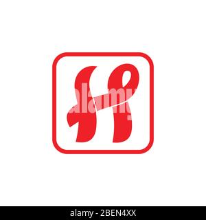 abstract letters h linked curves design logo Stock Vector