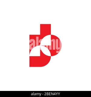 letter bb abstract geometric leaf shape logo vector Stock Vector