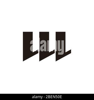 letter wl abstract simple geometric symbol logo vector Stock Vector