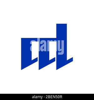 abstract letter md simple geometric logo vector Stock Vector