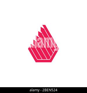 hexagonal arrow up geometric chart symbol logo vector Stock Vector