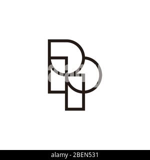 letter pp simple geometric linear abstract logo vector Stock Vector