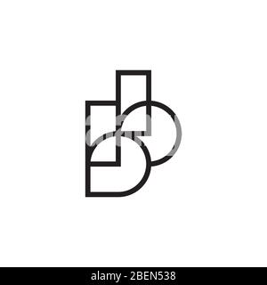 letter bb watch simple geometric linear abstract logo vector Stock Vector
