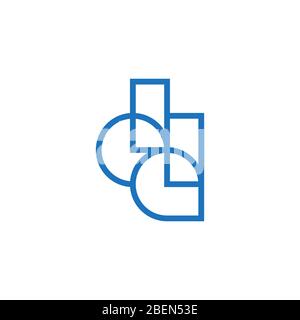 letter dd watch simple geometric linear abstract logo vector Stock Vector