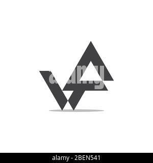 abstract letter wa simple triangle geometric logo vector Stock Vector