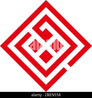 letter ec square abstract dots line logo vector Stock Vector