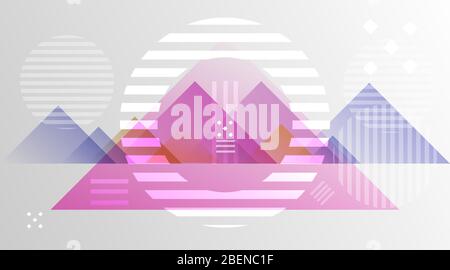 Abstract geometric background, trendy decoration for web and print. Creative shiny futuristic motion template, wide vector Stock Vector
