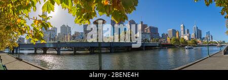 Melbourne autumn panorama Stock Photo