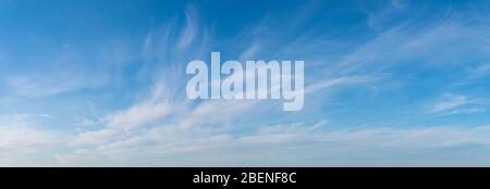 panorama of beautiful white clouds in the blue sky Stock Photo