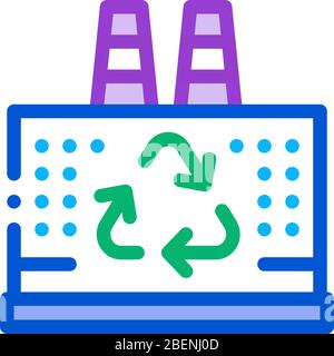 thermal ecological power station icon vector outline illustration Stock ...