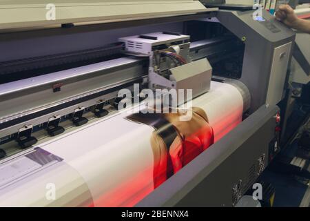 Large format printing machine in operation. Industry Stock Photo - Alamy