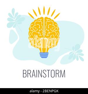 Brainstorming icons. Creative technique for generating ideas. Stock Vector
