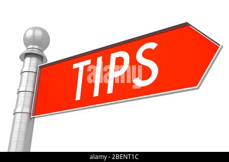 Tips - red signpost Stock Photo