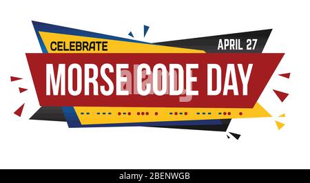 Morse code day banner design on white background, vector illustration Stock Vector