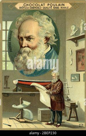 Portrait de Frederic Sauvage (1786 - 1857), inventeur francais de l'helice a spirale, du physionometre, du reducteur de statue et du soufflet hydrauli Stock Photo