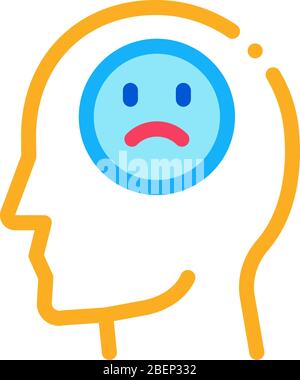 pessimistic person icon vector outline illustration Stock Vector