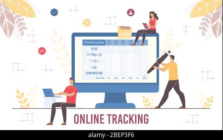 Remote Staff Control Application Online Tracking Stock Vector