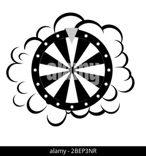 Fortune wheel for gambling in casino, cartoon comic style, flat isolated icon, vector illustration Stock Vector