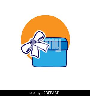 a beautiful giftbox vector illustration in stylish style for celebration and happy moment Stock Vector