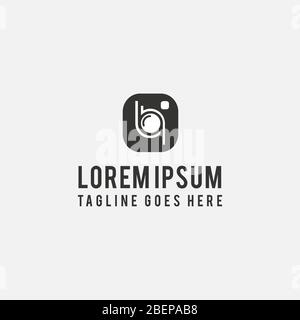 stylish black camera photo album logo for photograpy or application Stock Vector