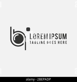 stylish black camera photo album logo for photograpy or application Stock Vector