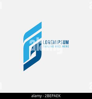 initial F & G combination with blue colors for your great company Stock Vector