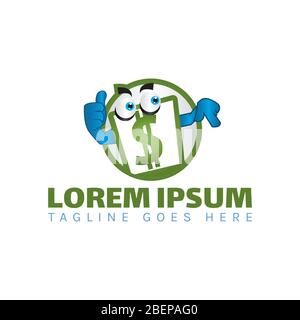 happy businessman with tie icon symbol a logo for jobseekers company Stock Vector